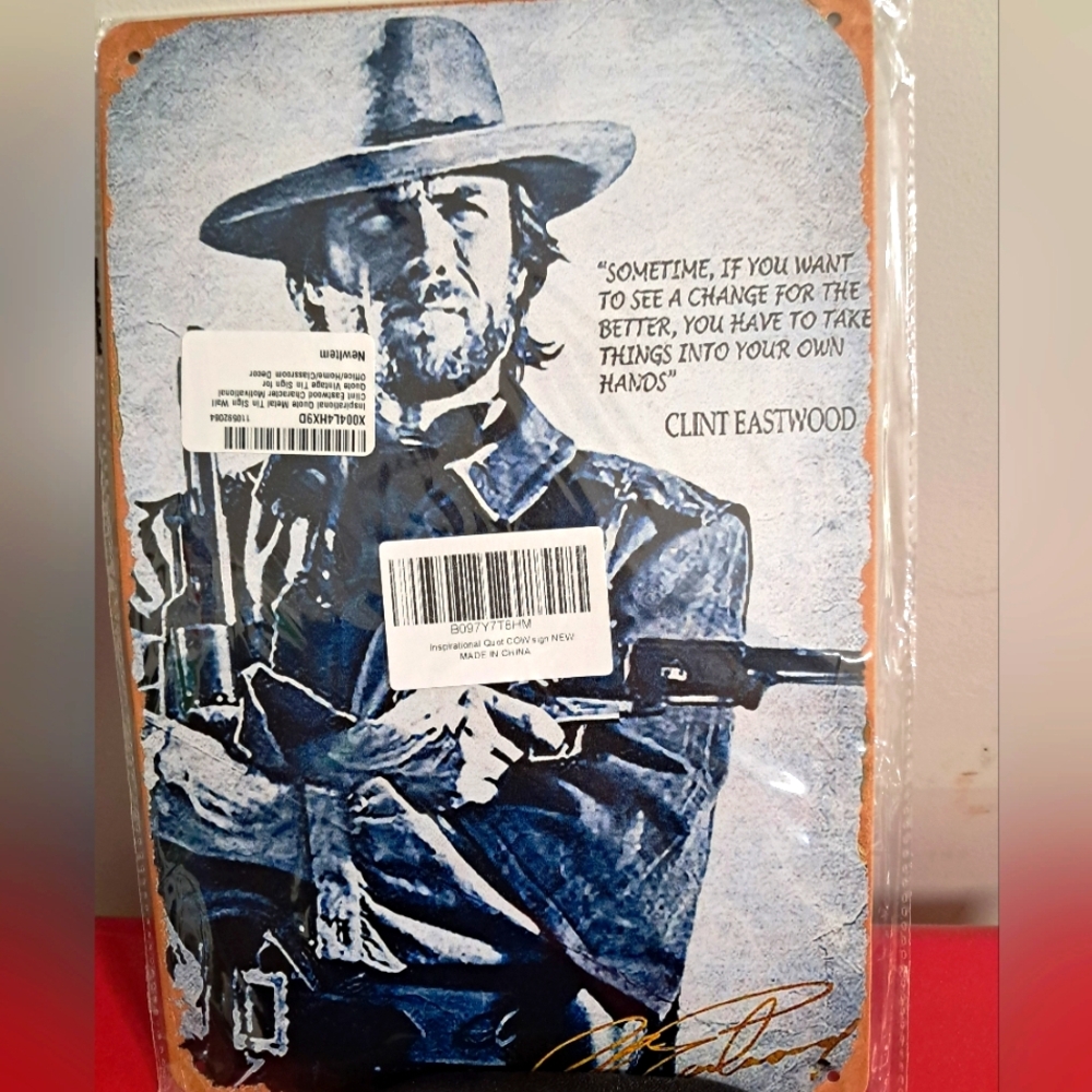 Clint Eatwood Metal Sign. 8x12